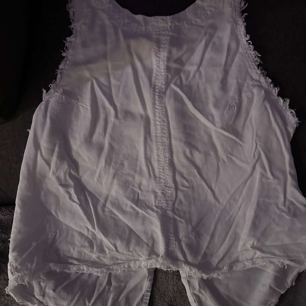 Altar'd State White Frayed Top